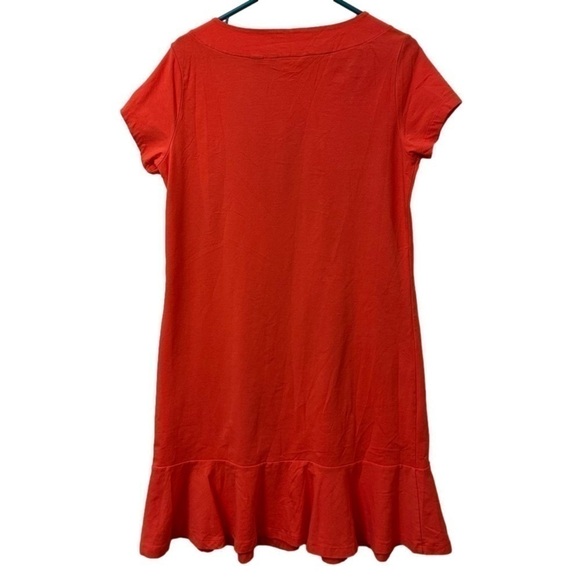 Lands End Bright Coral Tee Dress M Medium - Picture 2 of 5
